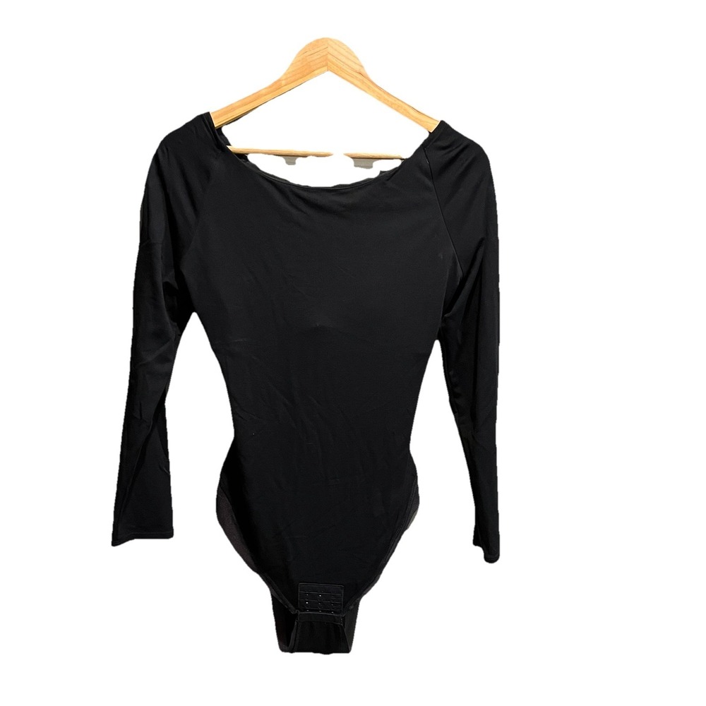 TA3 Black Round Neck Long Sleeve Women's Bodysuit Size XL